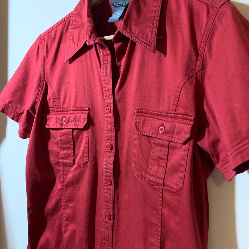Dark Red Button Down - Picture 2 of 7